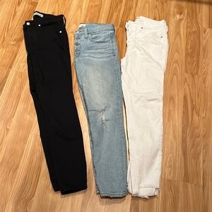 Three pairs size 28 madewell skinny jeans